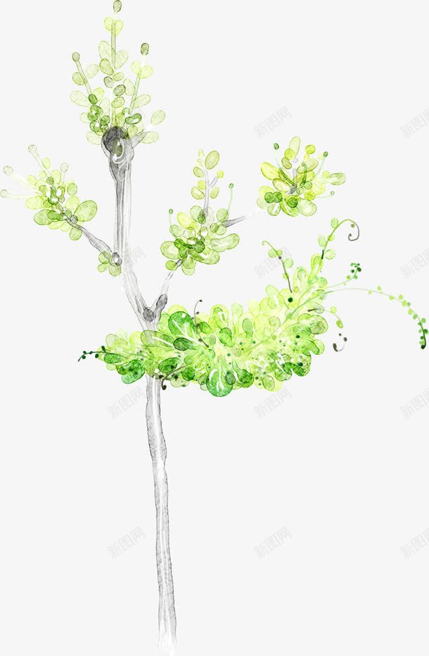 绿色清新叶子树png免抠素材_新图网 https://ixintu.com 卡通手绘树 卡通树 绿色树林 绿色清新叶子树