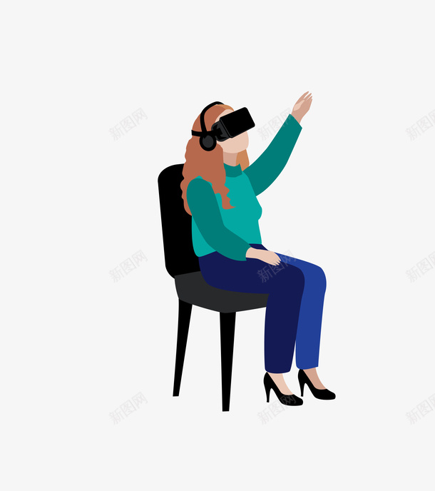 体验VR技术插画矢量图eps免抠素材_新图网 https://ixintu.com VR世界 VR矢量 体验高科技 卡通人物 手绘卡通 技术体验 矢量图 虚拟体验 高科技技术