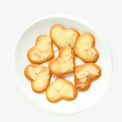 烘焙食材杏仁片心形杏仁片装饰饼干高清图片