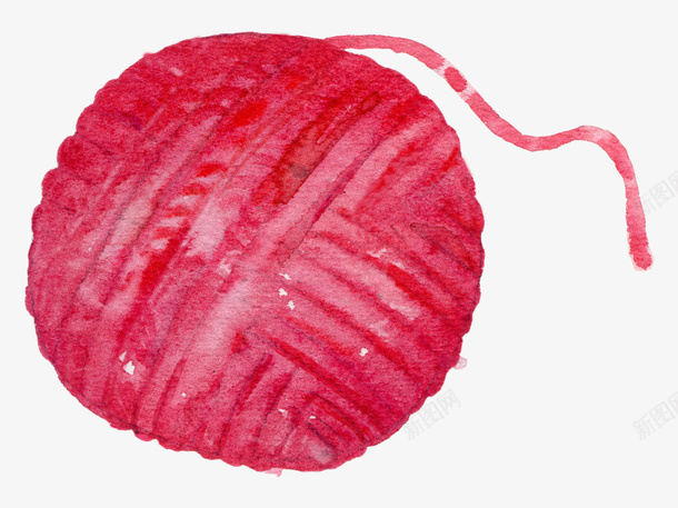 手绘红色线球png免抠素材_新图网 https://ixintu.com 免抠图 彩色毛球 抠图 插画 毛线球 红色 线球 装饰画