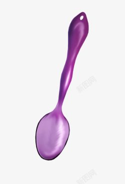 紫色绘画汤匙素材