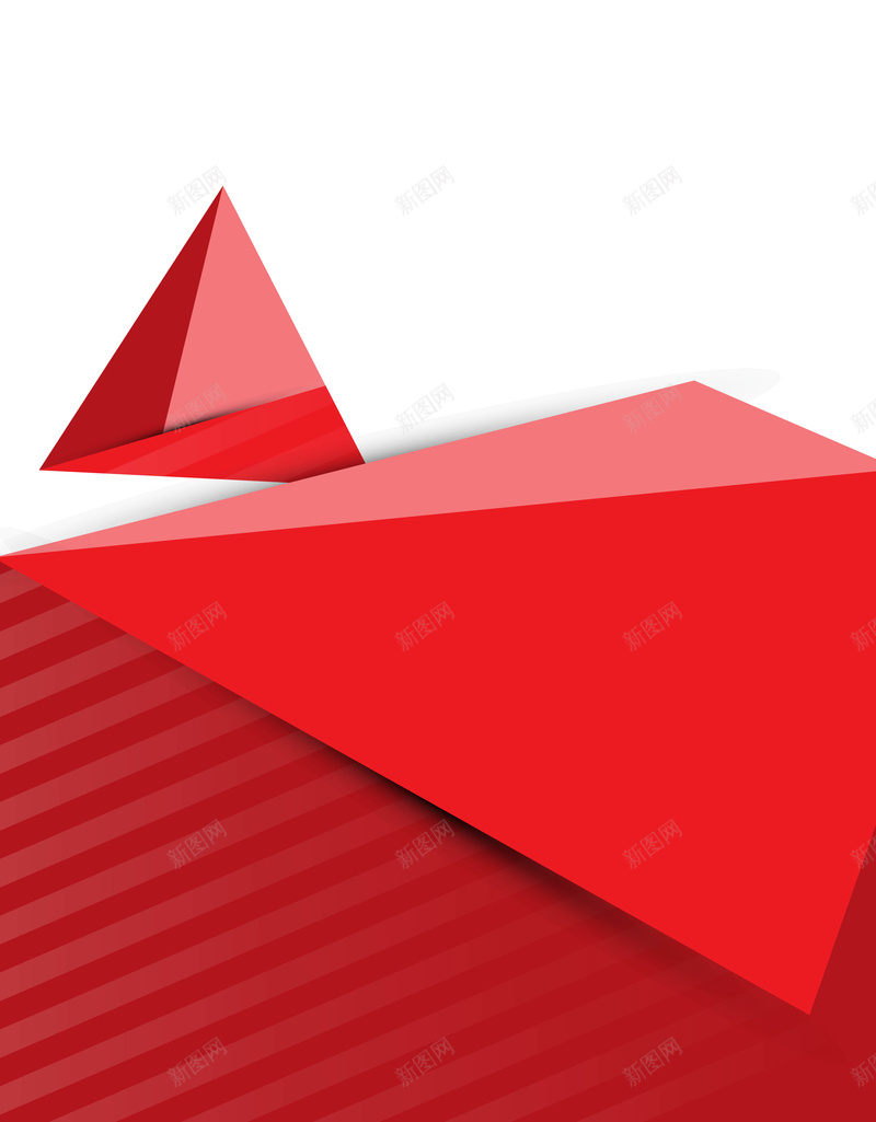 红色几何扁平背景矢量图ai设计背景_新图网 https://ixintu.com 三角 几何 扁平 渐变 立体 红色 矢量图