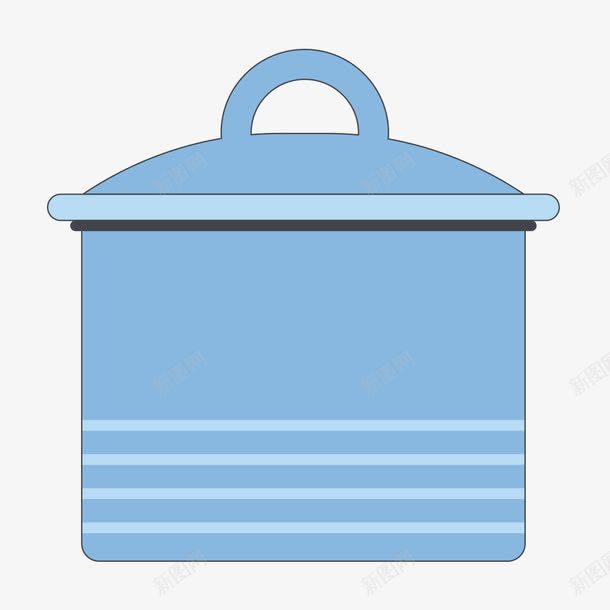 蓝色电饭煲png免抠素材_新图网 https://ixintu.com 做饭 卡通 家用电器 手绘 水彩 煮饭 电饭煲 蓝色