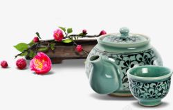 传统花纹茶杯素材