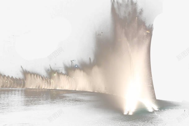 大型连排喷泉水柱png免抠素材_新图网 https://ixintu.com 喷泉 喷泉水柱 景观 水 白色