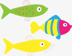 彩色卡通鱼矢量图素材