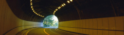 天空下的草原公路公路隧道banner创意高清图片