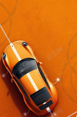 橘色跑车背景背景