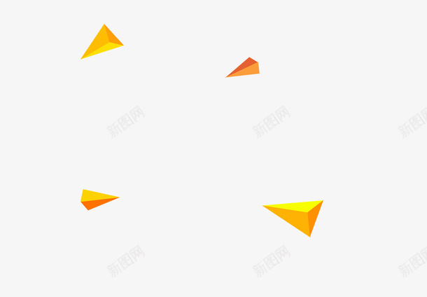黄色三角形漂浮元素png免抠素材_新图网 https://ixintu.com 三角形 漂浮元素 黄色
