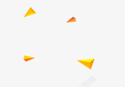黄色三角形漂浮元素素材