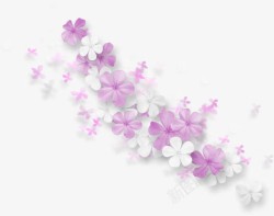 紫色清新小花装饰图案素材