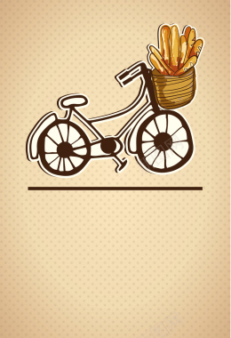 自行车面包烘培海报背景矢量图背景