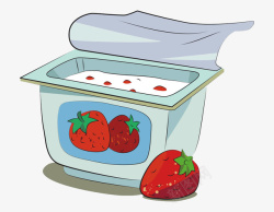 可口草莓酸奶草莓味的高清图片