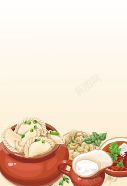 中国食物饺子寒食海报背景矢量图背景