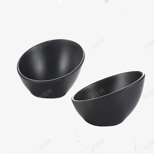 乘调味料的碗png免抠素材_新图网 https://ixintu.com 两个黑碗 调味料碗 黑色的