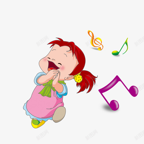 唱歌的小女孩卡通psd免抠素材_新图网 https://ixintu.com 世界儿歌日 人物设计 儿童 卡通 唱歌 小女孩 快乐