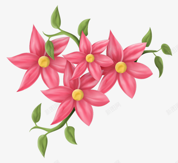 红色花卉装饰图案png免抠素材_新图网 https://ixintu.com 红色 花 花卉