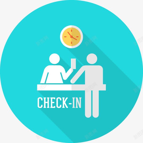 酒店checkin扁平图标矢量图ai_新图网 https://ixintu.com 扁平 订房 酒店 矢量图