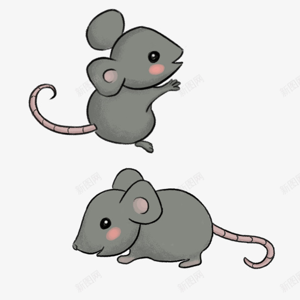 绘卡通灰色老鼠psd免抠素材_新图网 https://ixintu.com 动物 卡通 手绘 灰色 老鼠 老鼠宝宝 老鼠生日