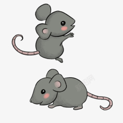 老鼠卡通绘卡通灰色老鼠高清图片