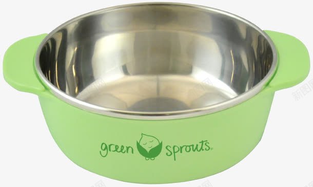 sprouts小绿芽不锈钢碗png免抠素材_新图网 https://ixintu.com 不锈钢材质 产品实物 汤碗 碗 绿色