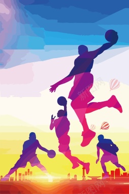 彩色手绘体育运动矢量图背景