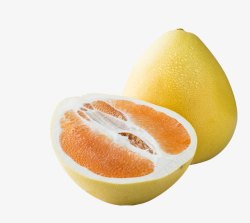 厚皮柚子黄色切开的厚皮柚高清图片