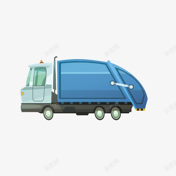 运垃圾的卡车png免抠素材_新图网 https://ixintu.com 交通工具 卡车 垃圾车 扁平化 蓝色