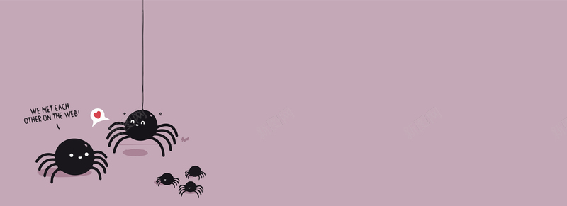 可爱卡通动物蜘蛛背景矢量图背景
