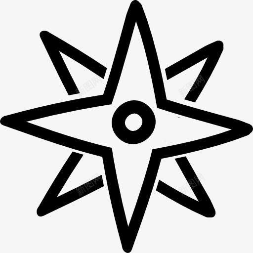 方向的风星手绘符号图标png_新图网 https://ixintu.com 工具 手绘 方向 明星 标志 符号 轮廓 风星