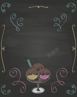 粉笔矢量甜品矢量涂鸦手绘餐饮甜品背景高清图片
