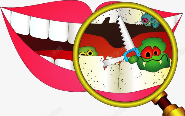 牙齿上的细菌png免抠素材_新图网 https://ixintu.com 卡通牙齿 嘴巴 牙齿 矢量牙齿 细菌