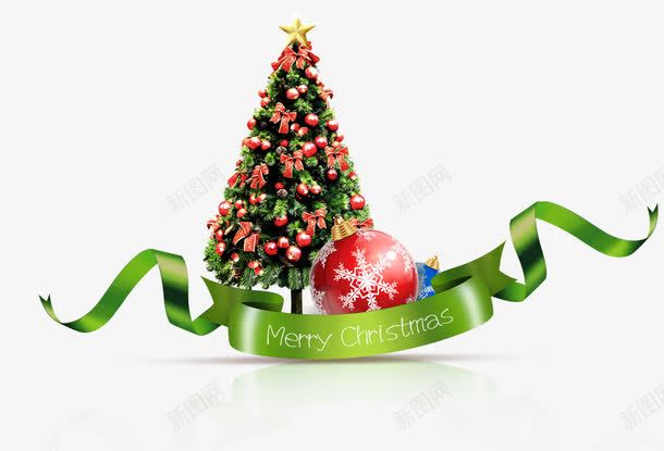 圣诞树丝带png免抠素材_新图网 https://ixintu.com 丝带 圣诞树 圣诞球 圣诞节素材