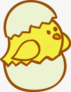 黄色卡通蛋壳小鸡素材