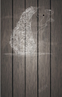 刺猬免扣PNG图木板上的刺猬背景矢量图高清图片