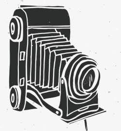 黑白复古长形相机素材