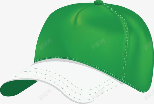 手绘帽子png免抠素材_新图网 https://ixintu.com 帽子 手绘 棒球帽 绿色