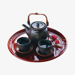 中国风复古茶杯茶壶素材