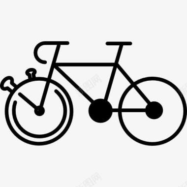 山地自行车的轮廓变图标图标
