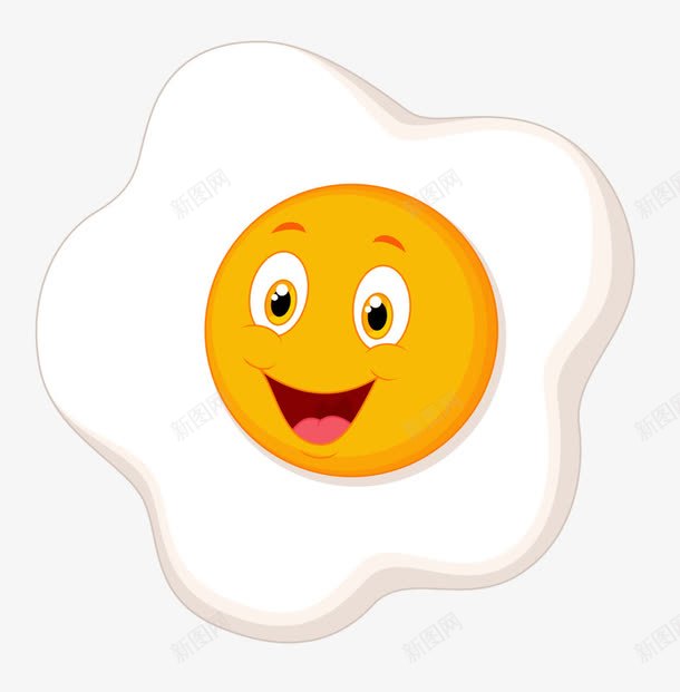 微笑的鸡蛋png免抠素材_新图网 https://ixintu.com 微笑 手绘鸡蛋 白色 荷包蛋 黄色