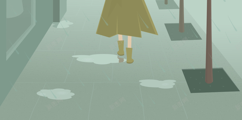 卡通雨天美女背影矢量图ai设计背景_新图网 https://ixintu.com 剪影 卡通 卡通雨天美女背影 女性背影 时尚 梦幻 矢量 矢量图 美女 背影 背景 街道 身影 雨天