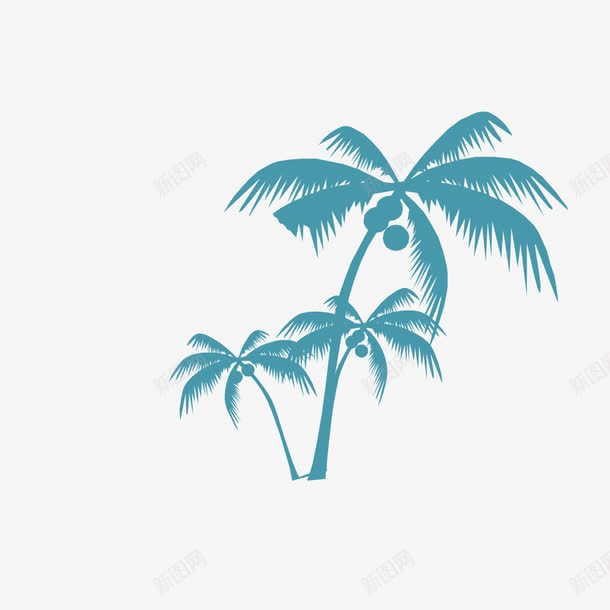 蓝色椰子树png免抠素材_新图网 https://ixintu.com 剪影 妞板瓙 妞板瓙鏍 椰子 椰子树 蓝色 鍓 钃濊壊