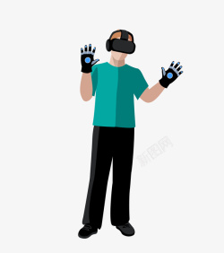 VR科技正在体验VR的人物矢量图高清图片