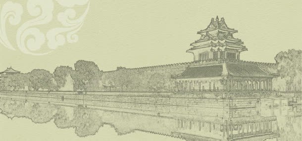 皇宫素描背景jpg设计背景_新图网 https://ixintu.com 中国风 古典 皇宫素描