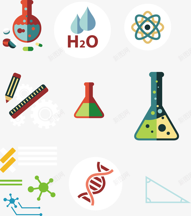 精美的科学实验元素符号矢量图图标ai_新图网 https://ixintu.com 图标 实验 提示 提示符号 标志 科学 符号 精美 矢量图