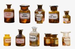 褐色瓶子医药化学溶剂瓶图集高清图片