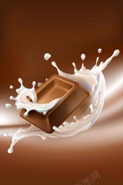 巧克力主题创意牛奶矢量图背景