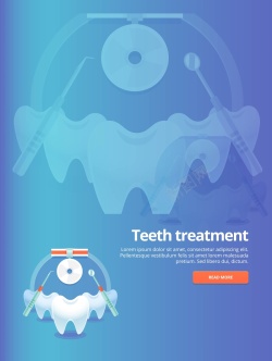 医疗及牙医矢量扁平化牙齿医疗科技背景高清图片