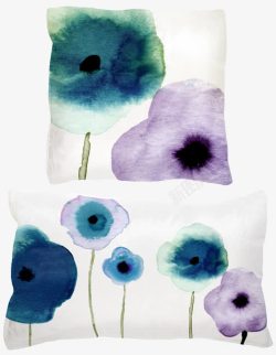 紫色花型抱枕素材