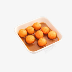 印度小吃实物咖喱鱼丸高清图片